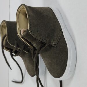 Janie and Jack Baby Boys Shoes Green Suede High Top Size 5 EUC